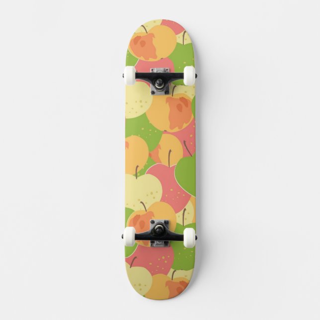 Prydnad med äpplen mini skateboard bräda 18,5 cm (Framsida)