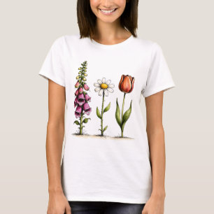 Prydnad med fantasifull blommig design Fingerborg, T Shirt