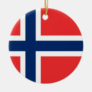 Prydnad med flagga av norgen julgransprydnad keramik