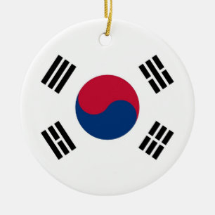 Prydnad med flagga av Sydkorea Julgransprydnad Keramik