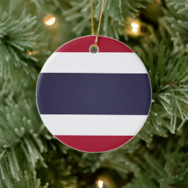 Prydnad med Thailands flagga Julgransprydnad Keramik