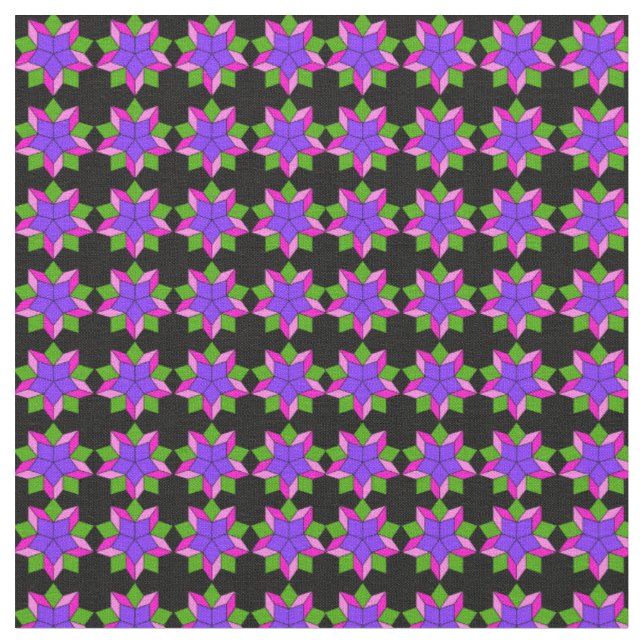 Prydnad med violetta blommor tyg (Närbild)