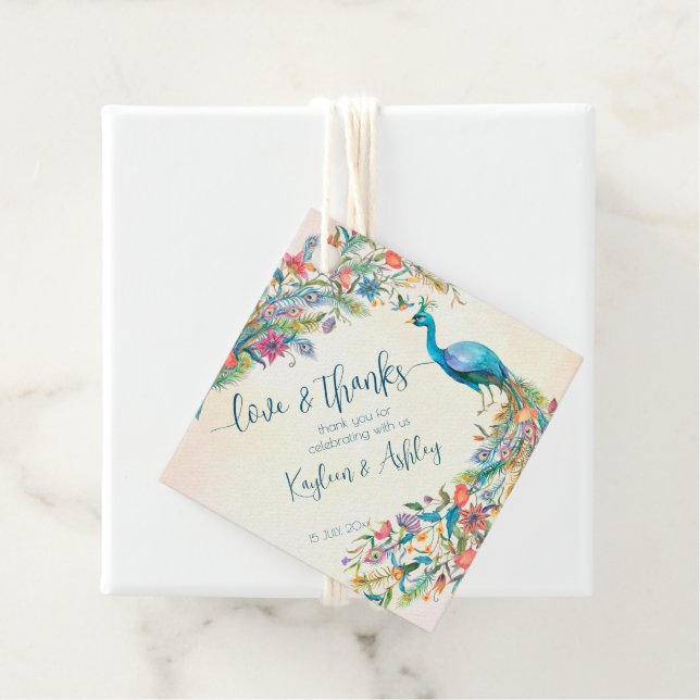 Prydnad Påfågel förlovningsfest presentkort Gåvor Etiketter (På plats)