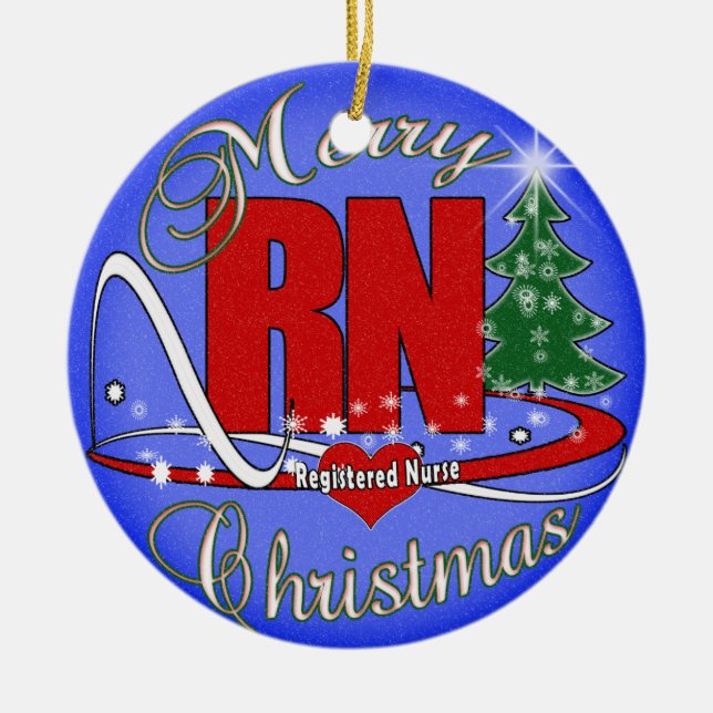 PRYDNAD - RN-SJUKSKÖTERSKA - GOD JUL JULGRANSPRYDNAD KERAMIK (Framsidan)