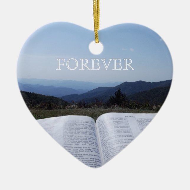 Prydnad Robin Ayscue för hjärta för blåttRidge Julgransprydnad Keramik (Framsidan)