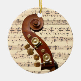 Prydnad - rulla med notblad julgransprydnad keramik