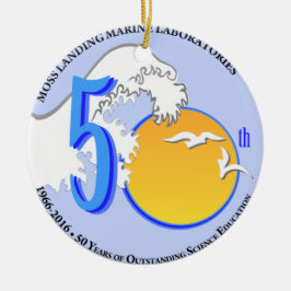 Prydnad: Rundan för MLML 50th vinkar/solen Julgransprydnad Keramik