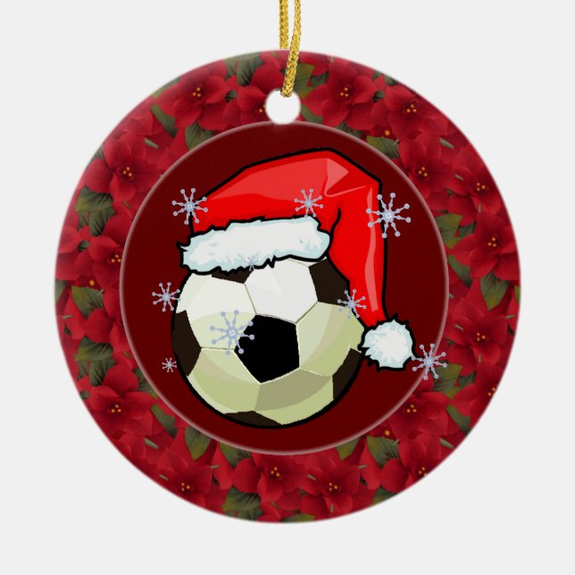 Prydnad - Santa Soccerball Julgransprydnad Keramik (Framsidan)