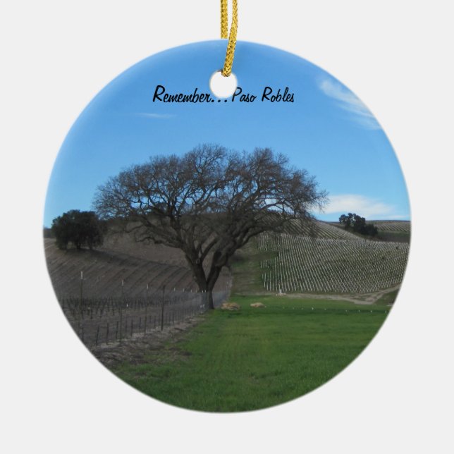 Prydnad: Scenisk Paso Robles vingård Julgransprydnad Keramik (Framsidan)