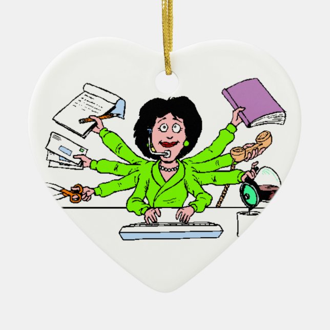 prydnad som är bäst, sekreterare, jul julgransprydnad keramik (Framsidan)