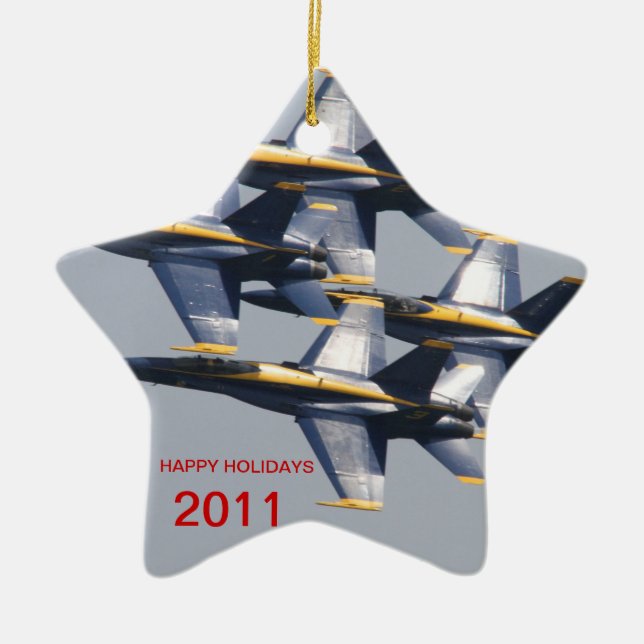 Prydnadar för blåttängelhelgdag av Todd Wakefield Julgransprydnad Keramik (Framsidan)