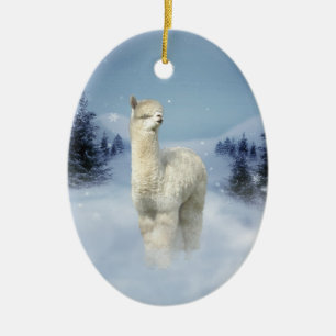 Prydnadar för jul för Alpacavinternatt Julgransprydnad Keramik