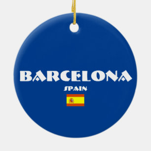 Prydnadar för jul för Barcelona fotboll ovala Julgransprydnad Keramik