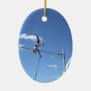 Prydnadar för Pole Vaulter Julgransprydnad Keramik