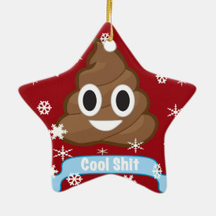 Prydnadar för PoopEmoji roliga jul Julgransprydnad Keramik