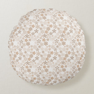 Prydnadblommor Beige Blommig Estetik Ditsy Tan Rund Kudde