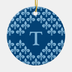 Prydnaden Fleur-de-Lis, skräddarsy Julgransprydnad Keramik