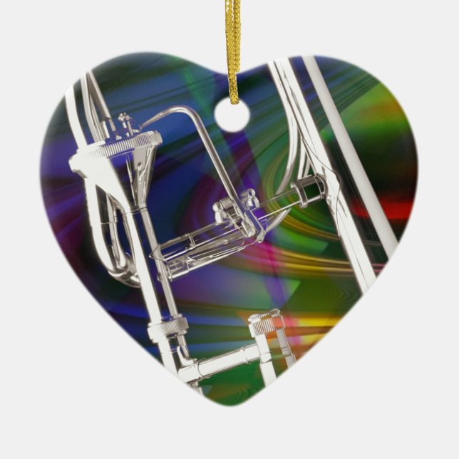 Prydnaden för jul för glidbanatrombonen TILLFOGAR Julgransprydnad Keramik (Framsidan)