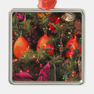 Prydnaden för tre Persimmon kvadrerar Julgransprydnad Metall