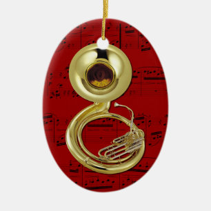 Prydnaden - Sousaphone (Tuba) - välj din färg Julgransprydnad Keramik