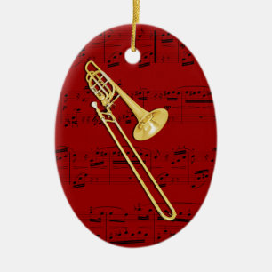 Prydnaden - Trombone (bas) - välj din färg Julgransprydnad Keramik