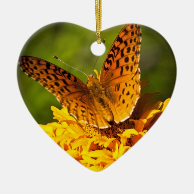 Prydnadhjärta Julgransprydnad Keramik (Framsidan)