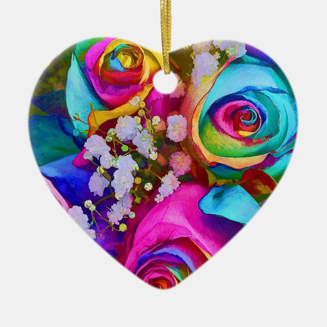 Prydnadhjärta Julgransprydnad Keramik (Framsidan)