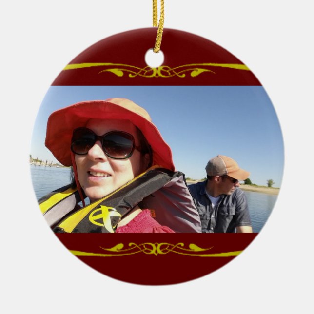 Prydnadorientering med brytning julgransprydnad keramik (Framsidan)