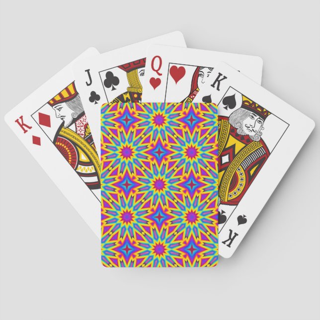 Prydnads mönster, flerfärgad, casinokort (Baksidan)
