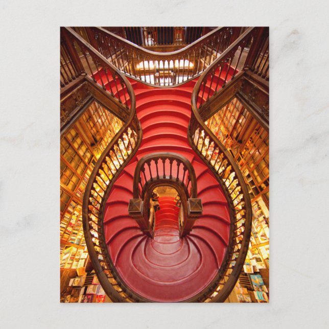 Prydnads röd trappa, Portugal Vykort (Framsida)