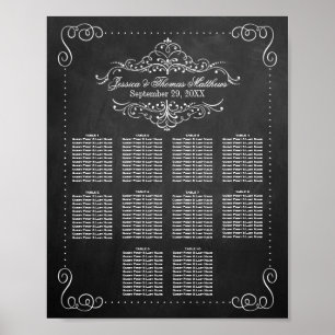 Prydnads- svängig kritskrifts- bröllops- sittplats poster