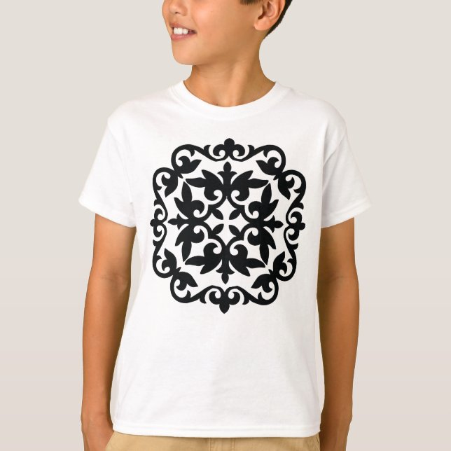 Prydnadsblommig design t shirt (Framsida)