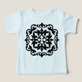 Prydnadsblommig design t shirt