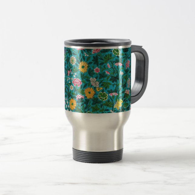 Prydnadsblommigt mönster resemugg (Framsida höger)