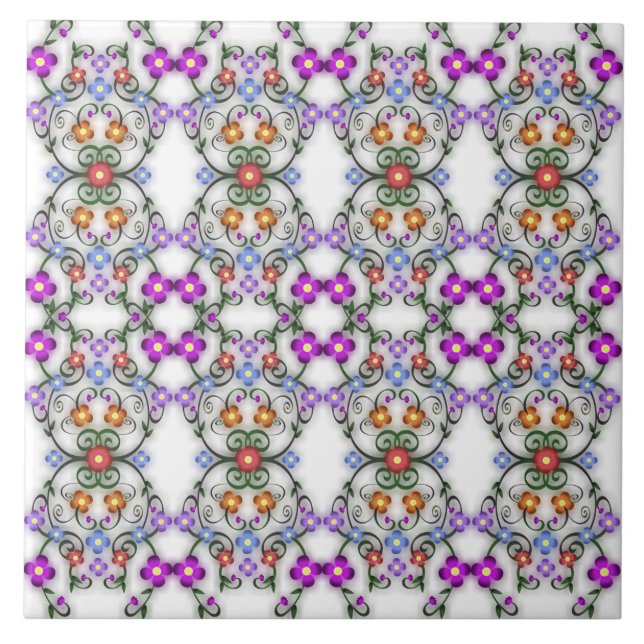 prydnadsblommor kakelplatta (Framsidan)