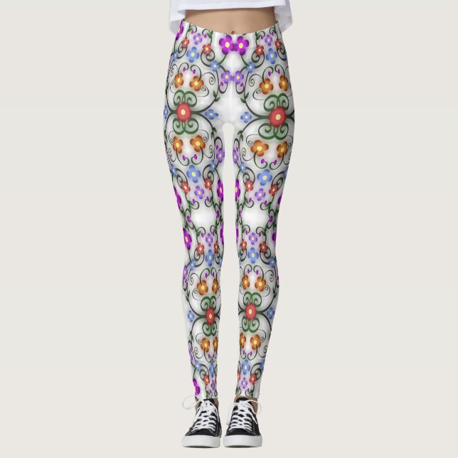 prydnadsblommor leggingar leggings (Framsida)