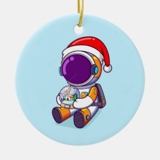 prydnadschristmas astronaut julgransprydnad keramik