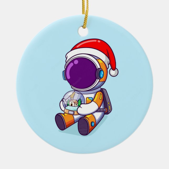 prydnadschristmas astronaut julgransprydnad keramik (Framsidan)