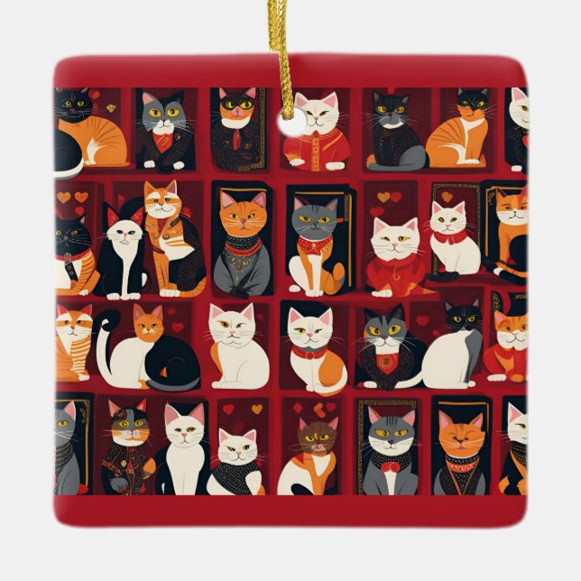 prydnadsföremål i lappverk av keramisk AI-konst Julgransprydnad Keramik (Framsida)