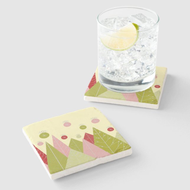 Prydnadsföremål och Träd-jul Stenunderlägg (Sidan)