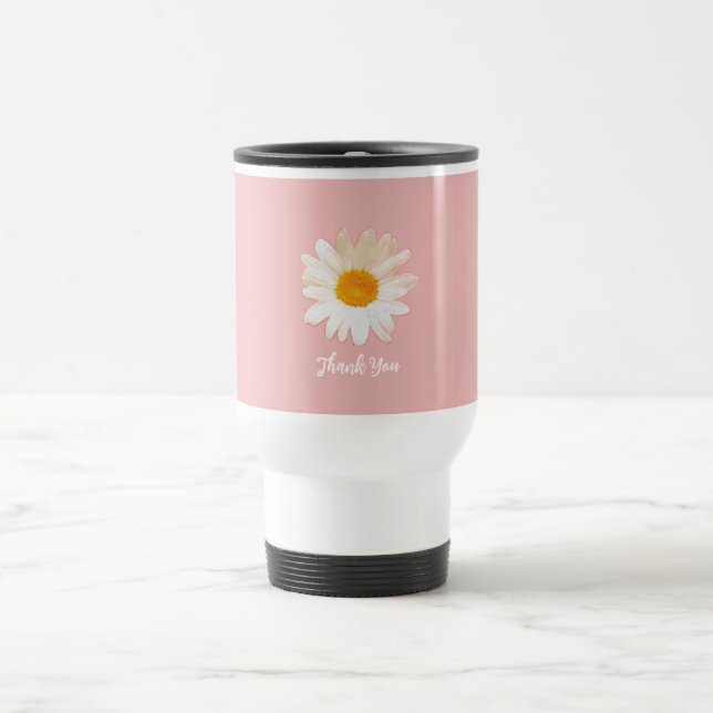 Prydnadskaffekopp med tusensköna – sommarbotanik resemugg (Center)