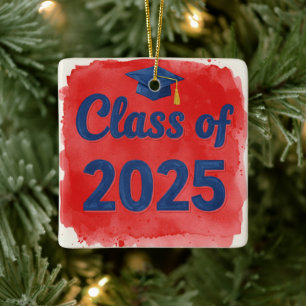 Prydnadsklass 2025 julgransprydnad keramik