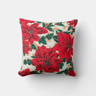 Prydnadskudde med fantastiska röda poinsettia