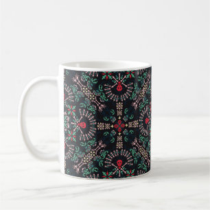 prydnadsmålning, döskallar och ben Bandana Print,f Kaffemugg