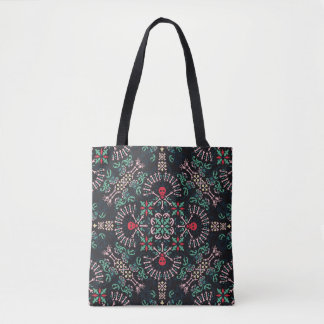 prydnadsmålning, döskallar och ben Bandana Print,f Tygkasse