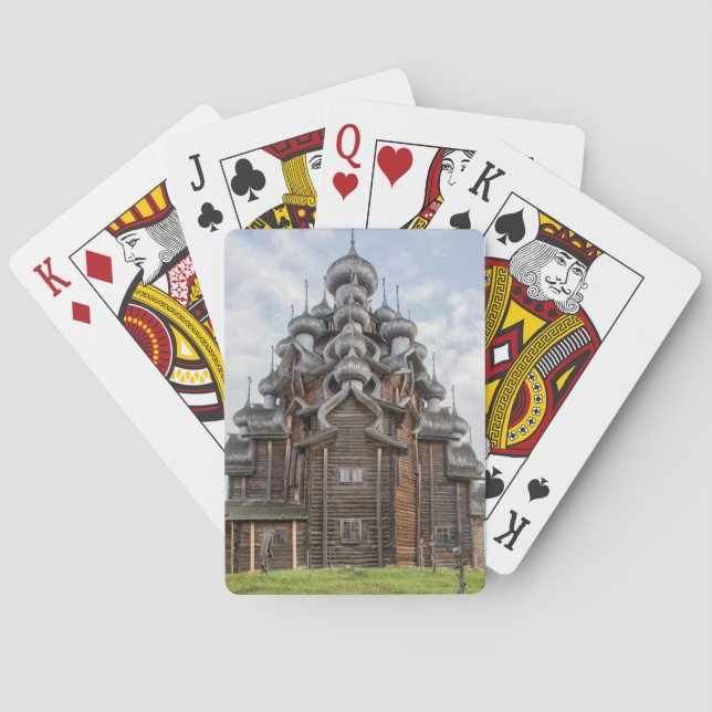 Prydnadsrik träkyrka, Ryssland Spelkort (Baksidan)