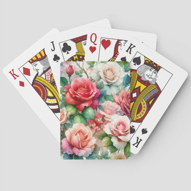 Prydnadsrosmönster Casinokort (Baksidan)
