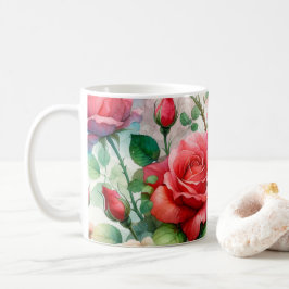 Prydnadsrosmönster Kaffemugg