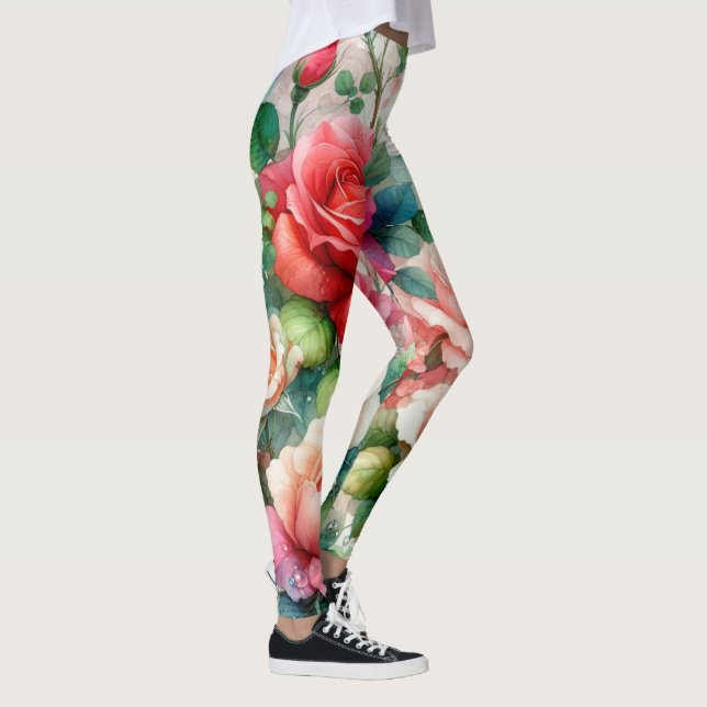 Prydnadsrosmönster Leggings (Höger)