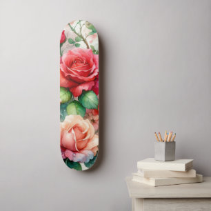 Prydnadsrosmönster Mini Skateboard Bräda 18,5 Cm
